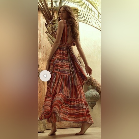 Misa Los Angeles Striped Multicolor Maxi Dress - Picture 1 of 10